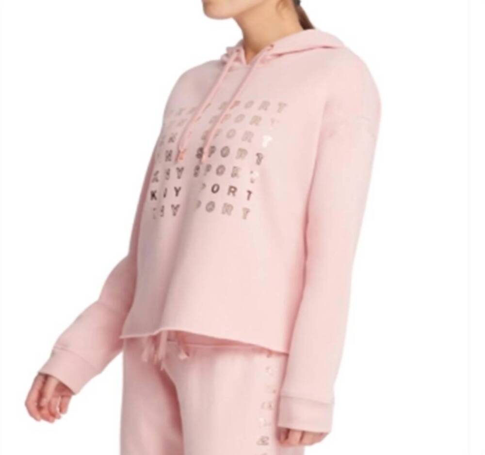 NEW DKNY sport cropped hoodie in rosette